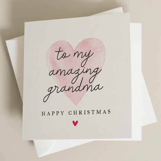 Christmas Card For Grandma, Gran Christmas Card, Grandma Christmas Card, To An Truly Amazing Grandma This Christmas, From Grandchild