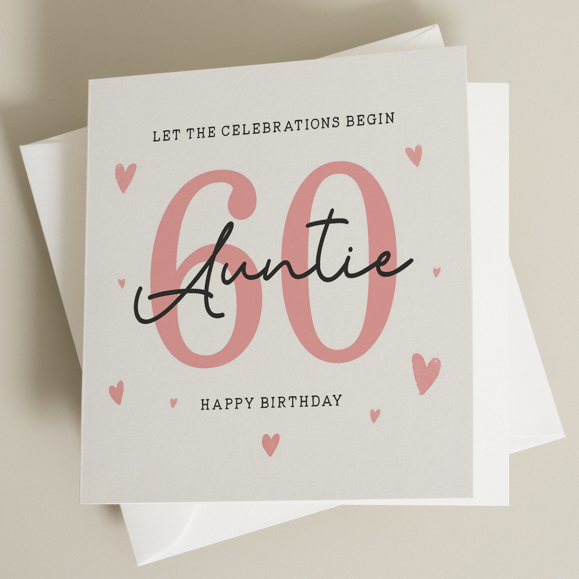 Birthday Auntie Card, 60th Birthday Card For Aunt, Aunty 60th Birthday Gift, Auntie Sixtieth Birthday, Milestone Birthday