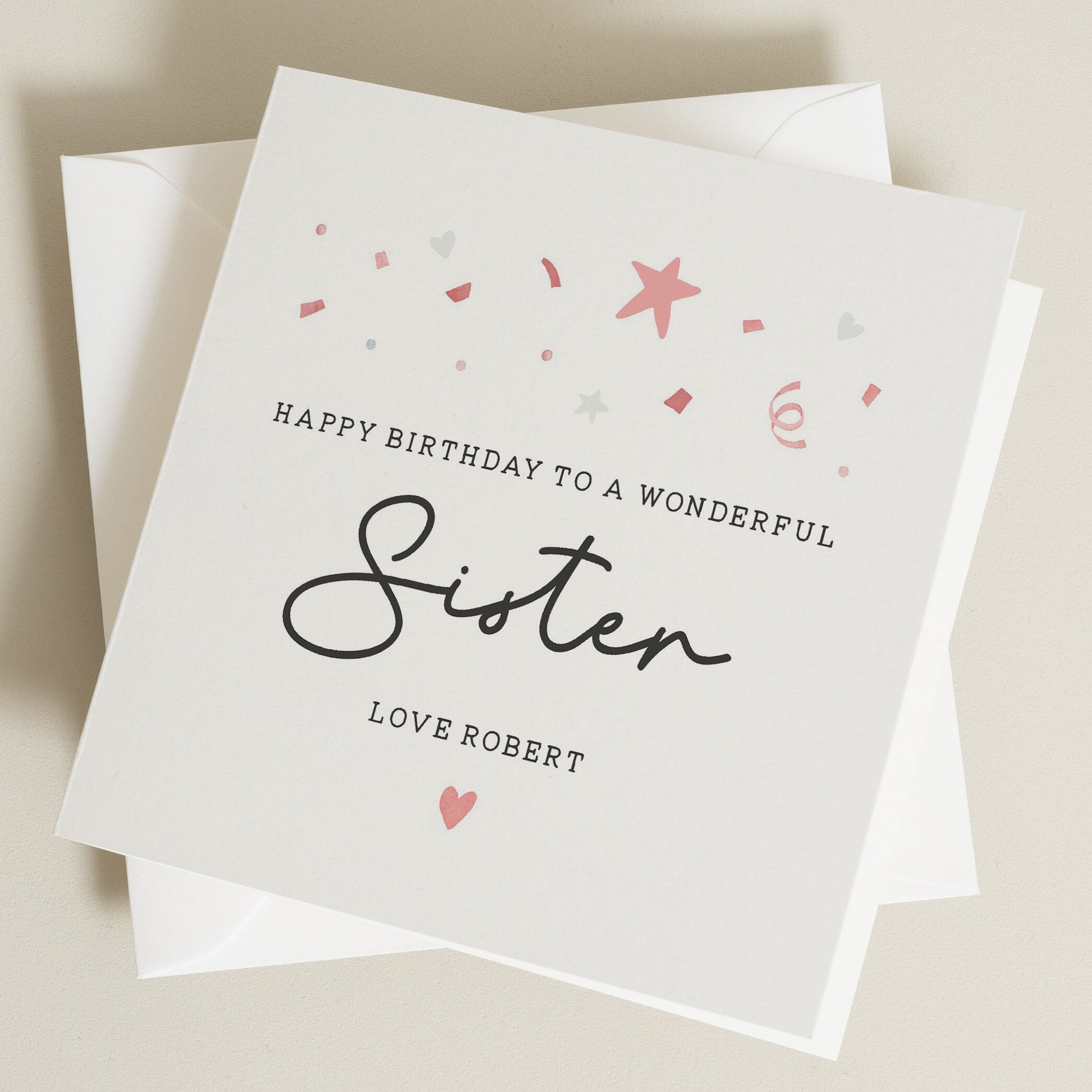 Personalised Sister Birthday Card, Birthday Card For Sister, Wonderful Sister Birthday Card, Birthday Gift For Her, Gift For Sister