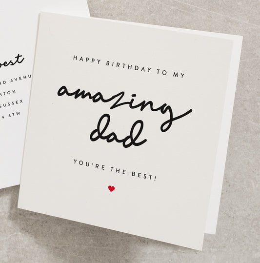 Dad Birthday Card From Baby Daughter, Happy Birthday To My Amazing Dad You&#39;re The Best, Dad Birthday Card, Dad Bday Card BC070