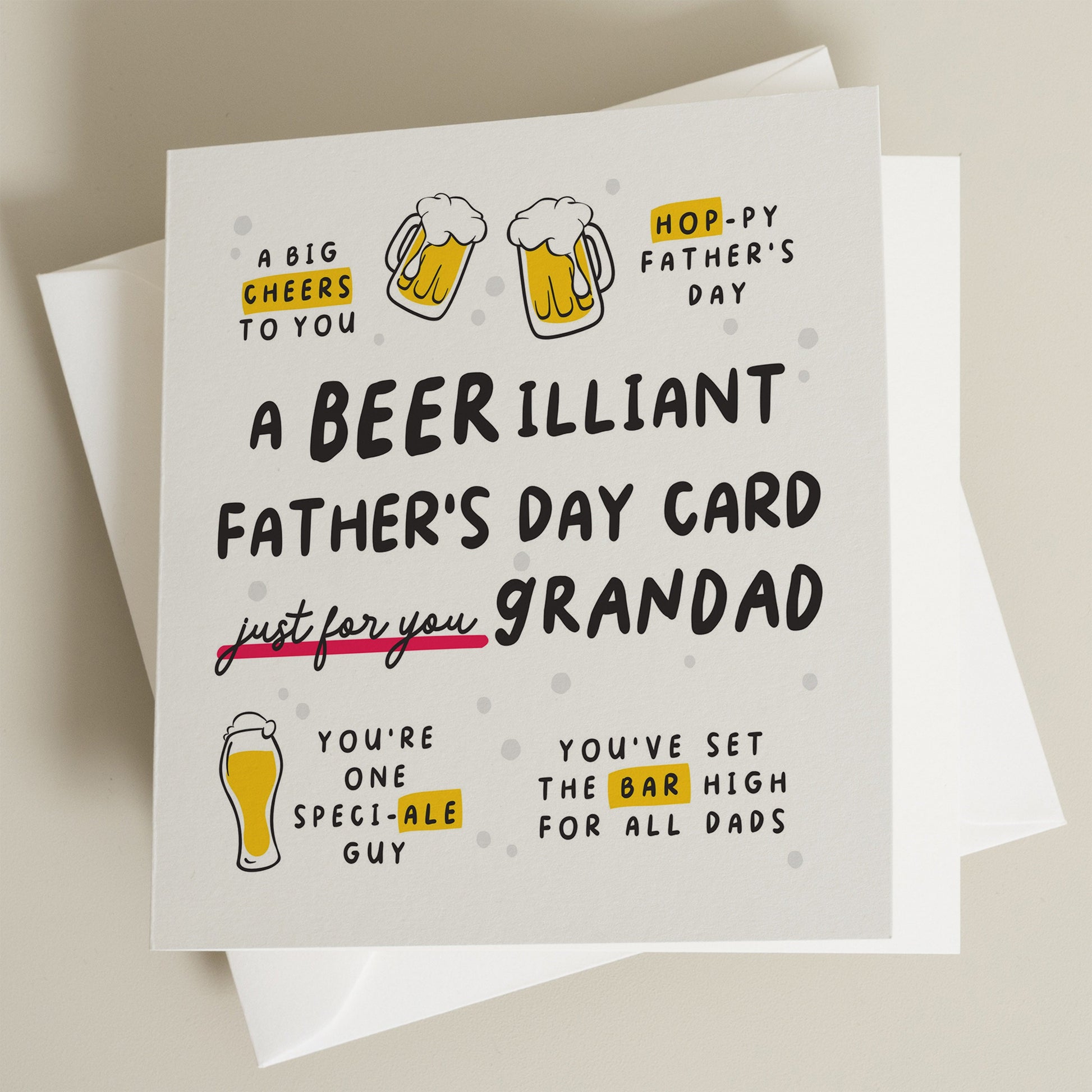 Beer Fathers Day Card, Grandad Joke Fathers Day Card, Pun Gift For Grandad, Happy Fathers Day Grandad, Beer Lover Gift For Him