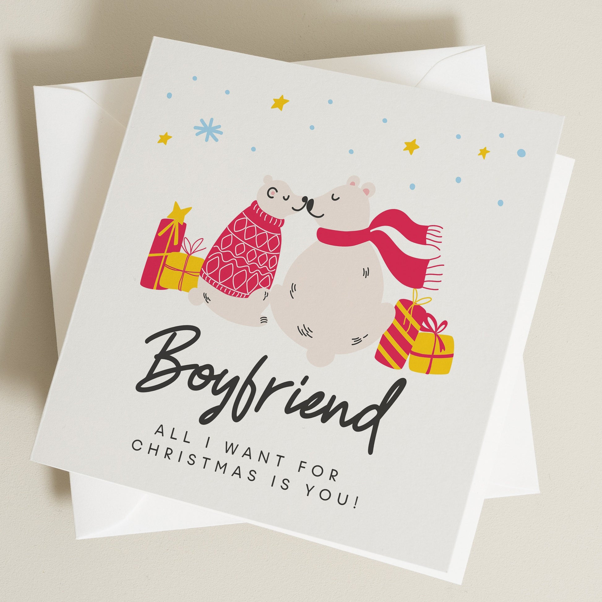 Christmas Card, Boyfriend Christmas Card, Christmas Card For Him or Her, Cute Girlfriend Christmas Card, Romantic Husband Christmas Card