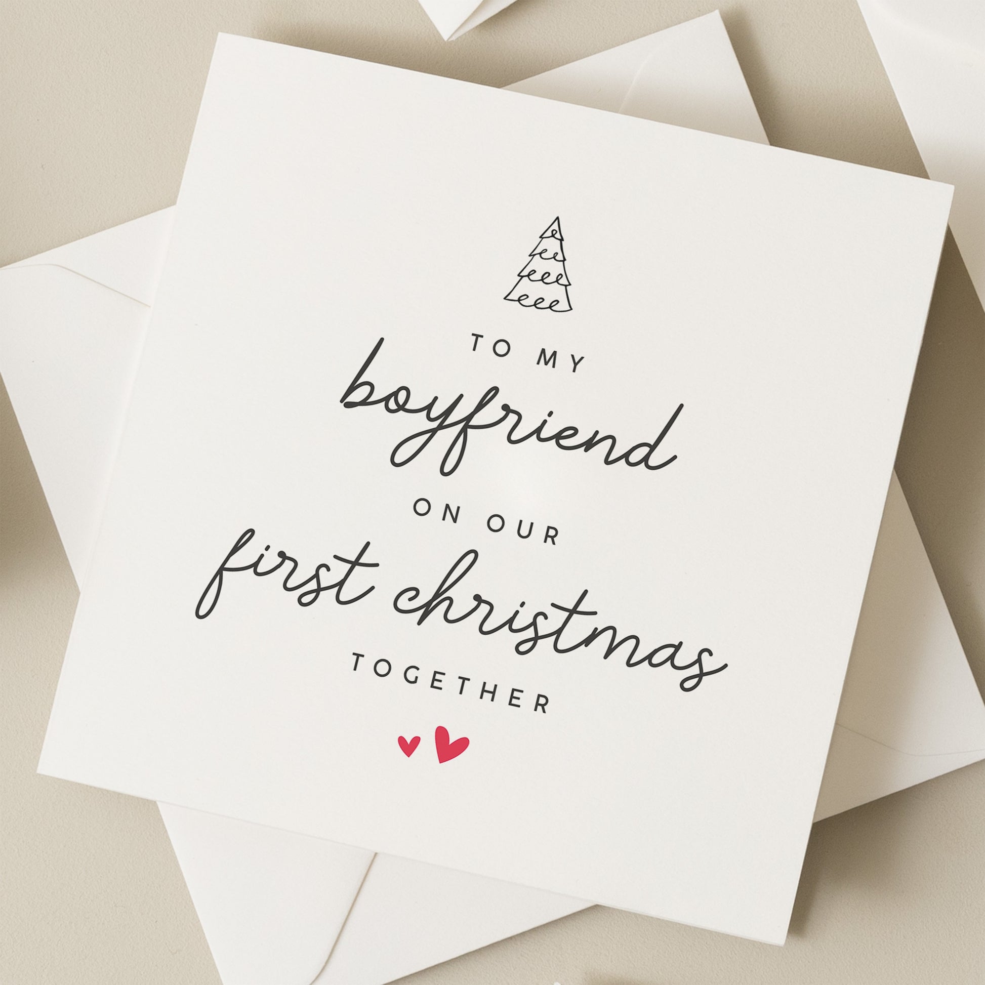 To My Boyfriend On Our First Christmas Together, Boyfriend First Christmas Card, Boyfriend 1st Christmas Card, Man Christmas Card