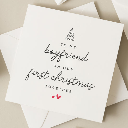 To My Boyfriend On Our First Christmas Together, Boyfriend First Christmas Card, Boyfriend 1st Christmas Card, Man Christmas Card