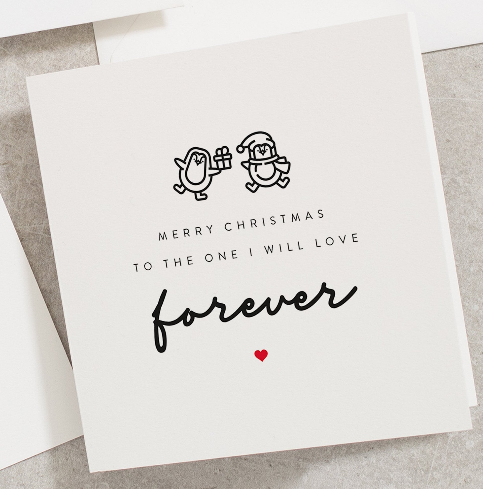 Merry Christmas Card, To The One I Love Forever, Romantic Christmas Card, Christmas Card For Him, Xmas Card For Her CC132