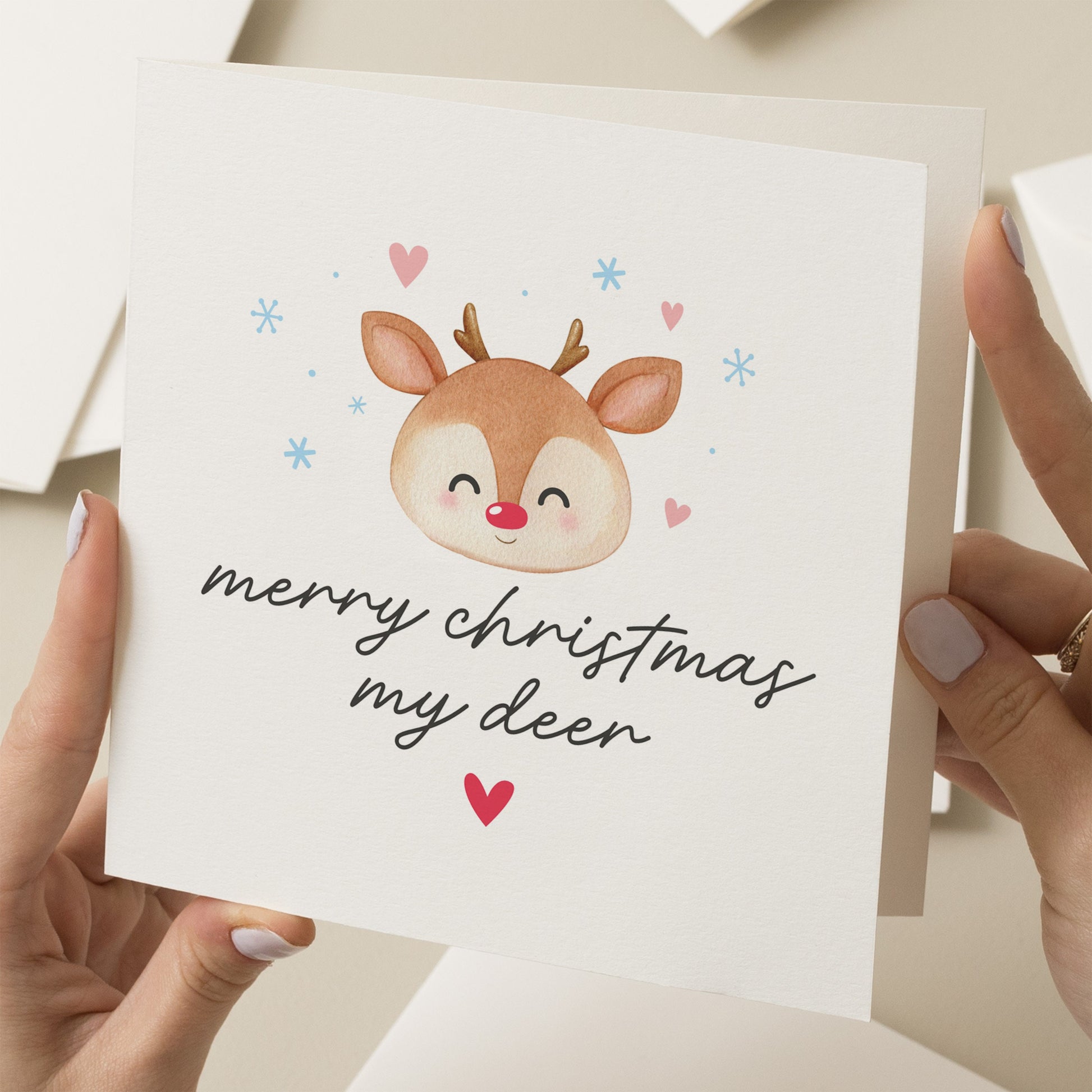 Merry Christmas My Deer Card, Cute Boyfriend Christmas Card, Husband Christmas Card, Girlfriend Christmas Card, Wife Christmas Card, Xmas