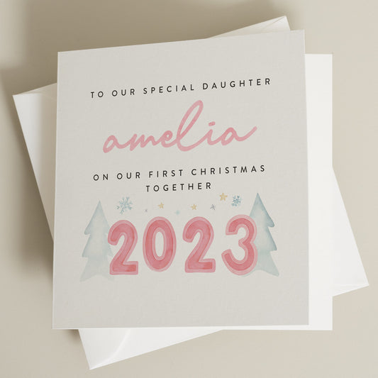 Personalised First Christmas Card For Daughter, Grandaughter, Niece, Personalised Baby&#39;s 1st Christmas Card 2023 Xmas Keepsake CC614