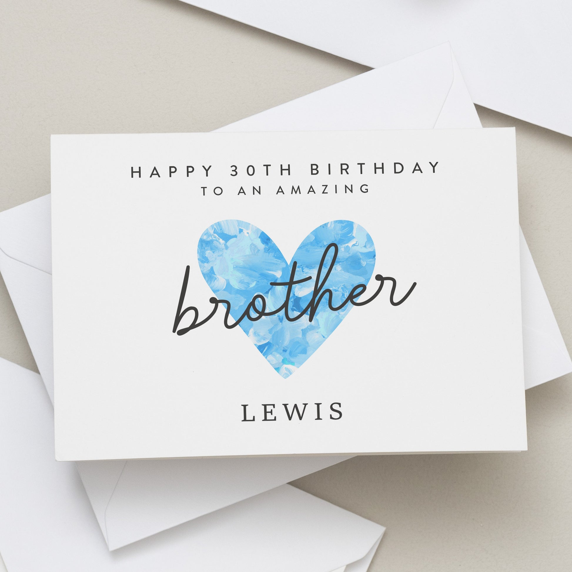 30th Birthday Card For Brother, Thirtieth Personalised Card For Him, Milestone Birthday For Brother, Thirty Today Card, Milestone Gift