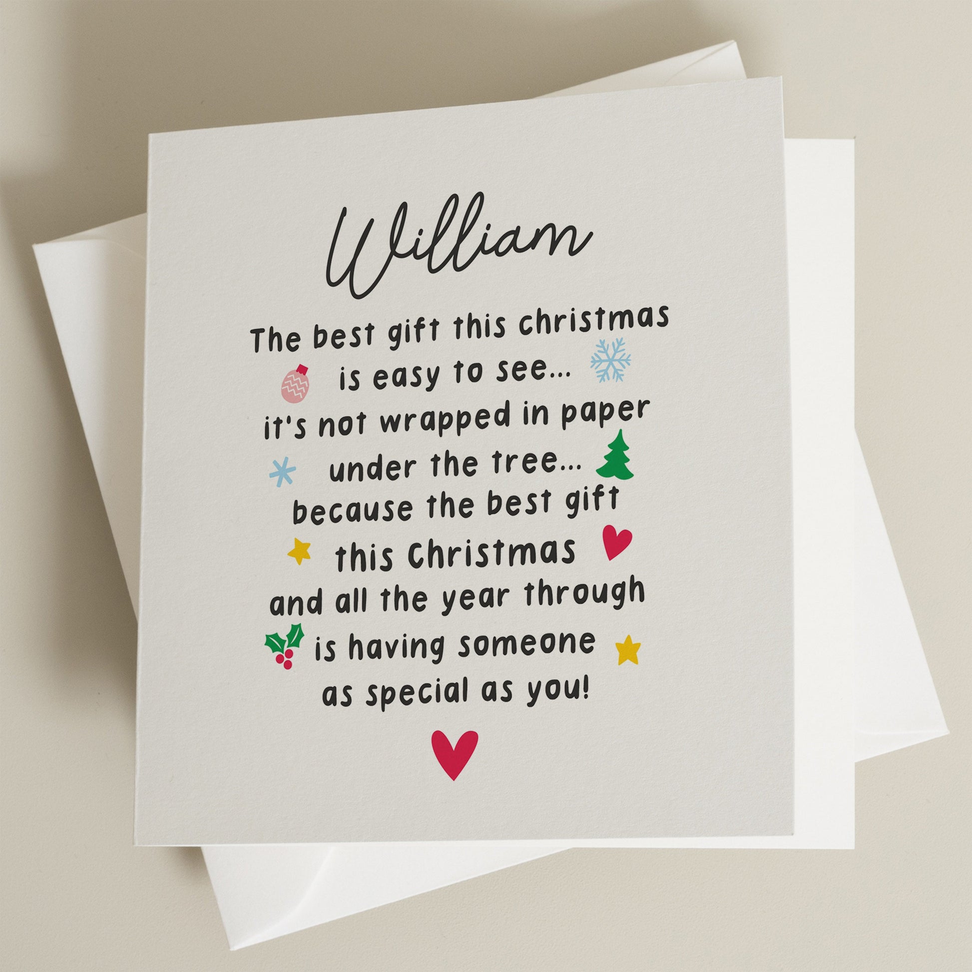 Husband Christmas Poem Card, Boyfriend Christmas Card, Cute Personalised Christmas Card, Romantic Christmas Card, Girlfriend Christmas Card