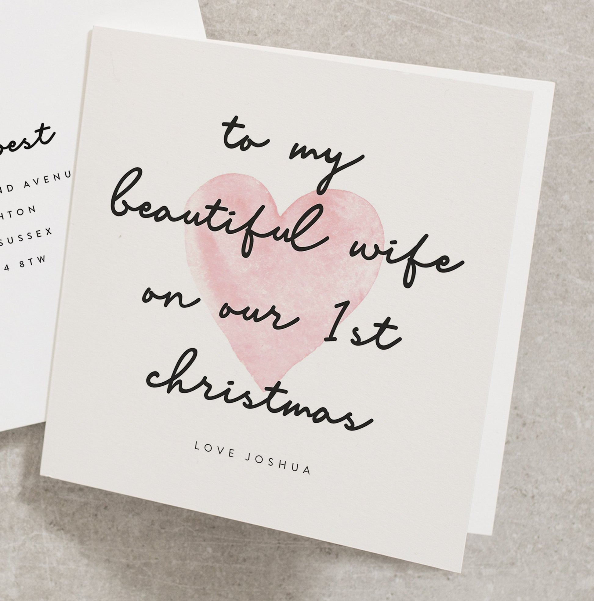 To My Beautiful Wife Christmas Card, Our First Christmas Card, Personalised Christmas Card, Wife First Christmas Card CC217