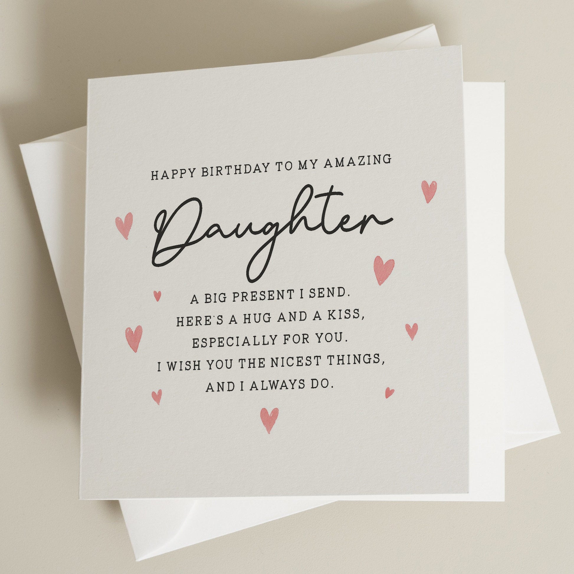 Poem Birthday Card For Daughter, Daughter Birthday Card, Birthday Gift For Daughter, Cute Card For Daughter, Birthday Gift, Simple Poem