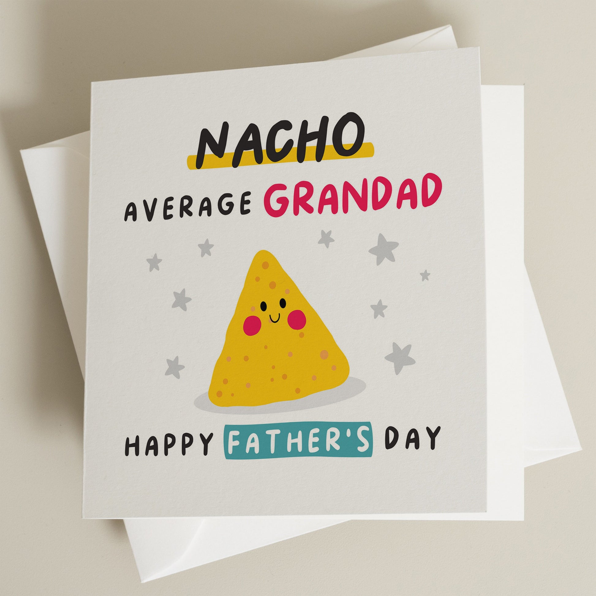 Funny Grandad Gift, Pun Fathers Day Card, Happy Fathers Day Grandad, Nacho Average Grandad, Funny Gift For Him, Cute Fathers Day Card