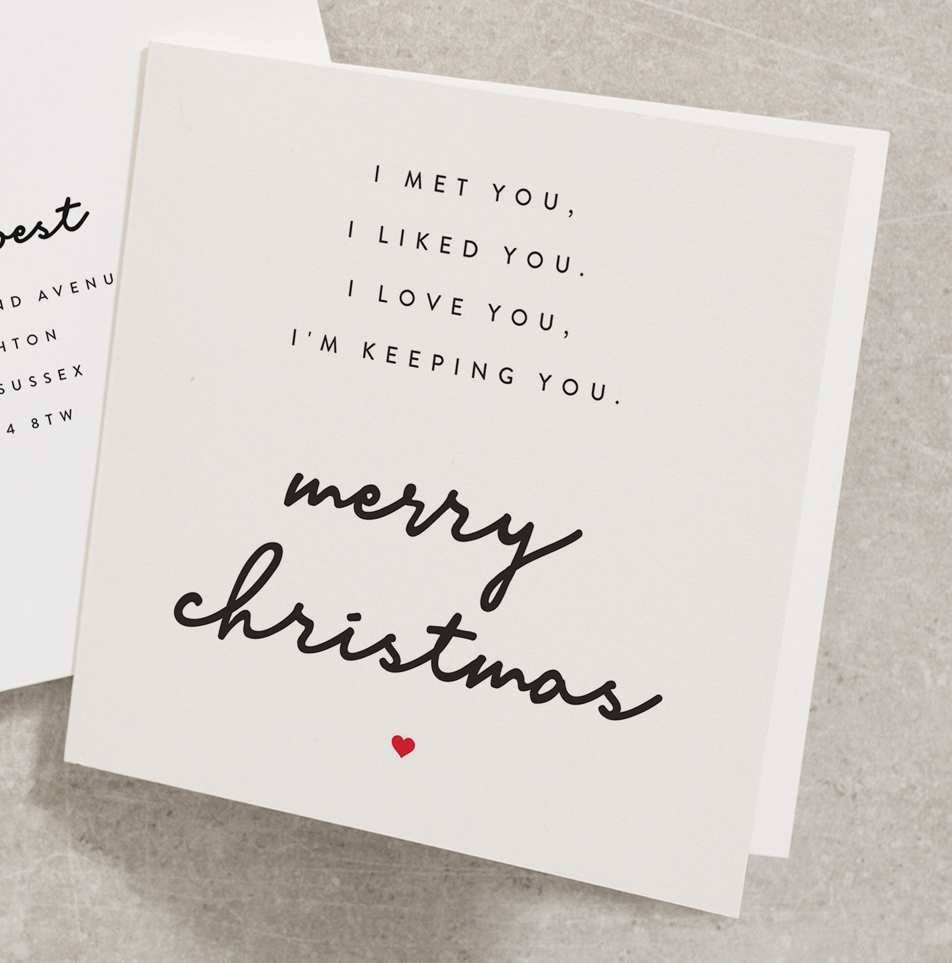 Love You Christmas Card for Him, Romantic Christmas Card for Her, I Love You Poem Christmas Card For Boyfriend, Husband, Wife, Partner CC589