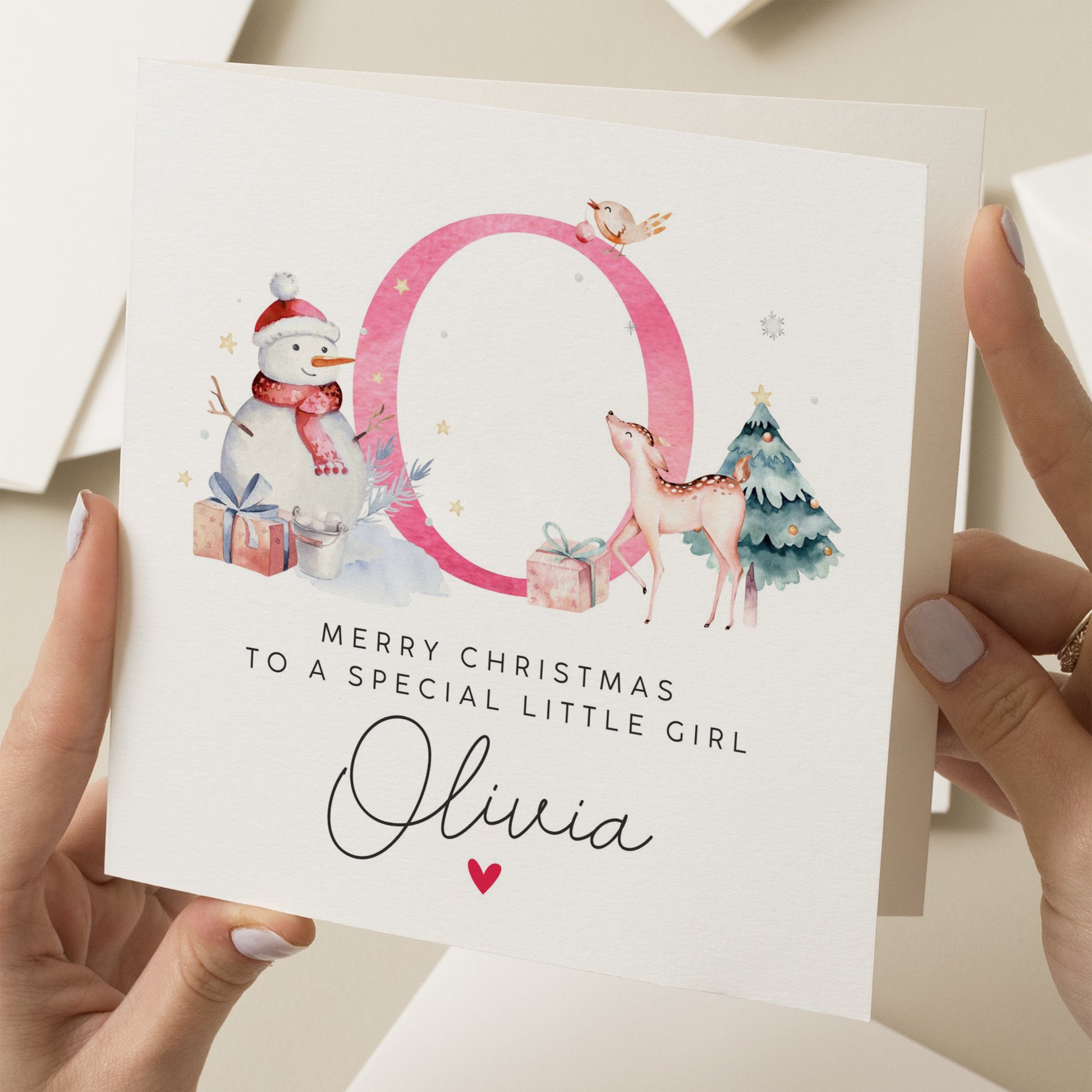 Personalised Christmas Card Daughter, Special Little Girl Card, Christmas Card for Granddaughter, Niece Christmas Card, Baby Girl Christmas