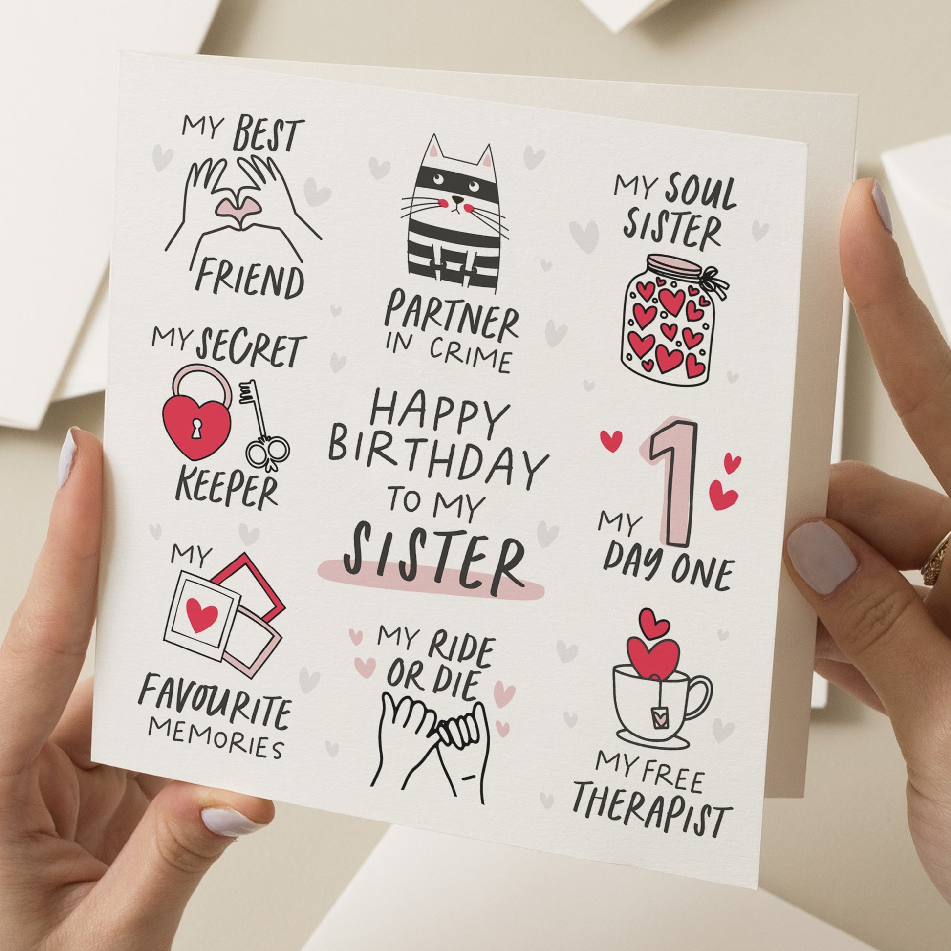 Sister Birthday Card, Birthday Card For Sister, Sister Birthday Gift, Cute Sister Birthday Card, Best Friend Sister Card, Soul Sister