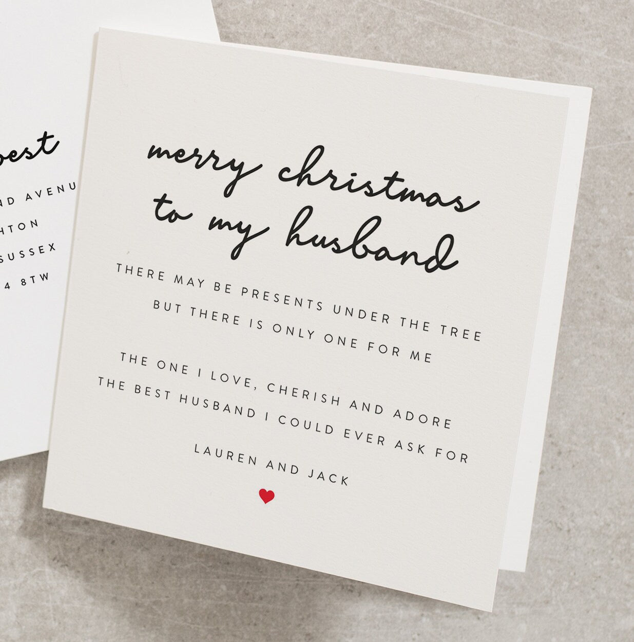 Merry Christmas Husband Card, Personalised Christmas Card To My Husband, Husband Poem Christmas Card, Christmas Poem For My Husband CC179