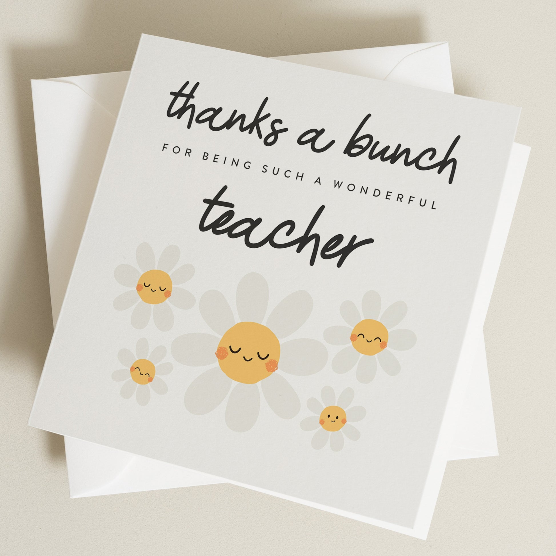 Personalised Teacher Thank You Card, Teacher Thanks A Bunch, End of Term Gifts For Teachers, Wonderful Teacher Thank You Flower Card TC056