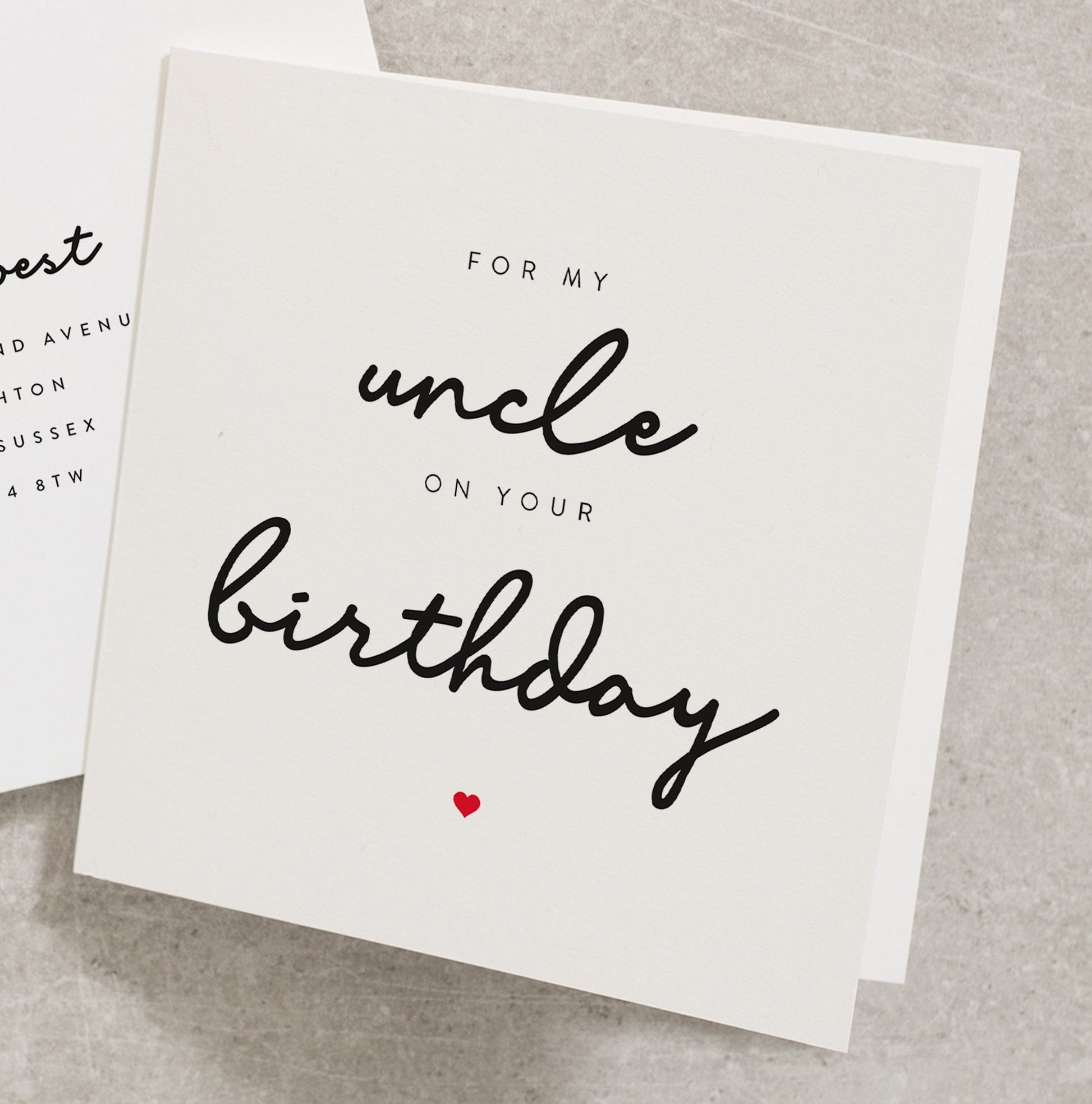 For My Uncle On Your Birthday, Happy Birthday Card For Uncle, Birthday Card Uncle, Relative Card, Family Birthday Card BC298