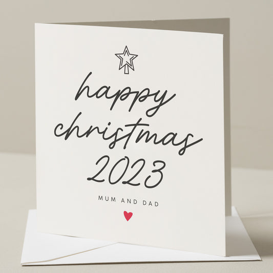 2023 Mum And Dad Christmas Card, Christmas Card For Mum And Dad, Xmas Card, Personalised Christmas Card For Parents, Xmas