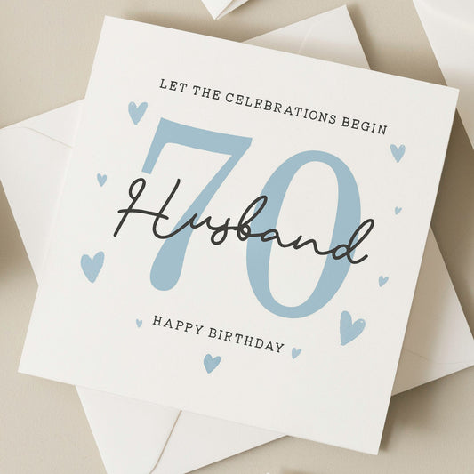 70th Birthday Card For Husband, Husband Seventieth Birthday Card, Husband 70th Birthday Gift, Happy 70th Birthday Card For Him