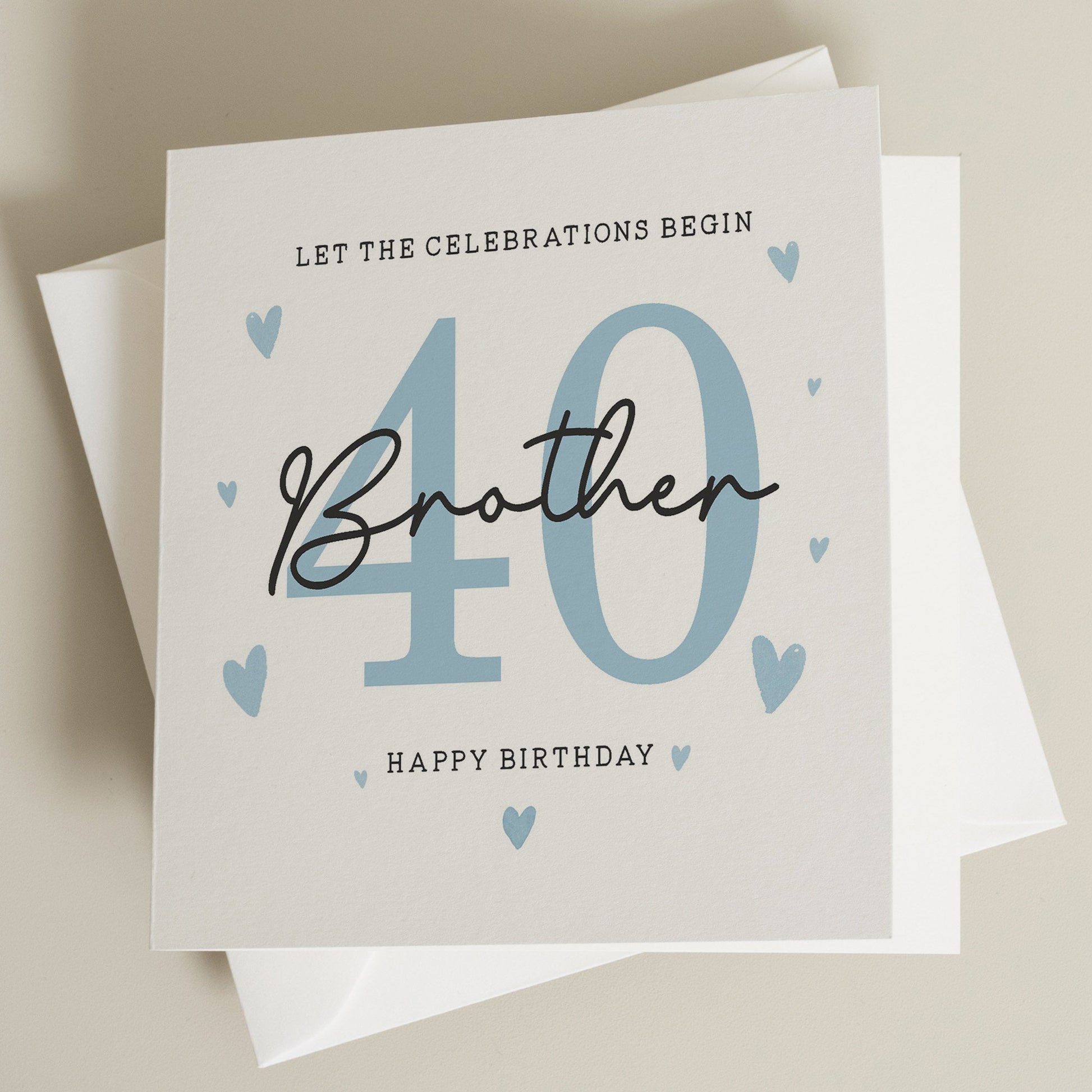 40th Birthday Brother Card, Birthday Card For Brother, 40th Birthday Gift For Brother, Fortieth Card For Brother, Brother Birthday Gift