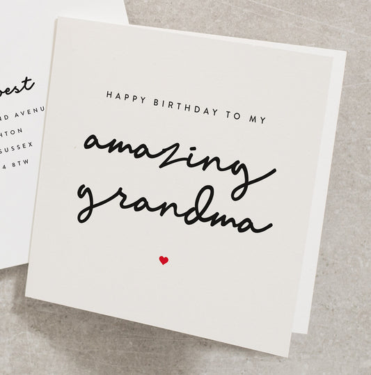 Birthday Card For Amazing Grandma, Happy Birthday To My Amazing Grandma, Birthday Card For Her, Grandma Card, Nanny, Nan, Gran, Nanna BC239