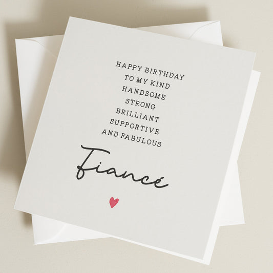 Poem Birthday Card For Fiancé, Fiancé Birthday Card, Fiance Poem Birthday Card, Birthday Card For Him, Fiance Gift For Him