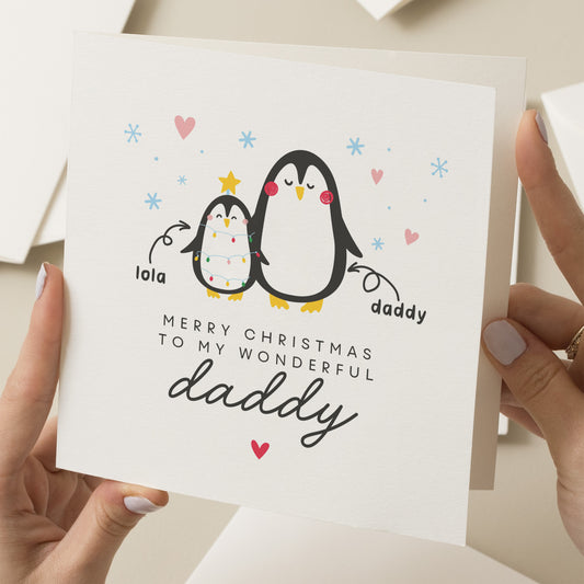 Cute Daddy Christmas Card, Dad Christmas Card From Son, Father Christmas Card From The Kids, To The Best Daddy Christmas Card, From Daughter