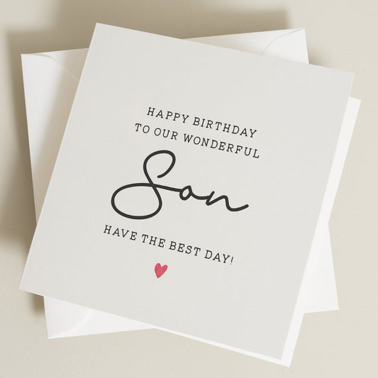 Birthday Card For Son, Birthday Gift To Son, Wonderful Son Birthday Card, Boy Birthday Gift, Birthday Boy, For Him, Best Son In The World