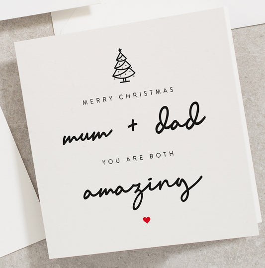 Christmas Card For Mum And Dad, Merry Christmas Mum and Dad Christmas Card, For Parents CC011