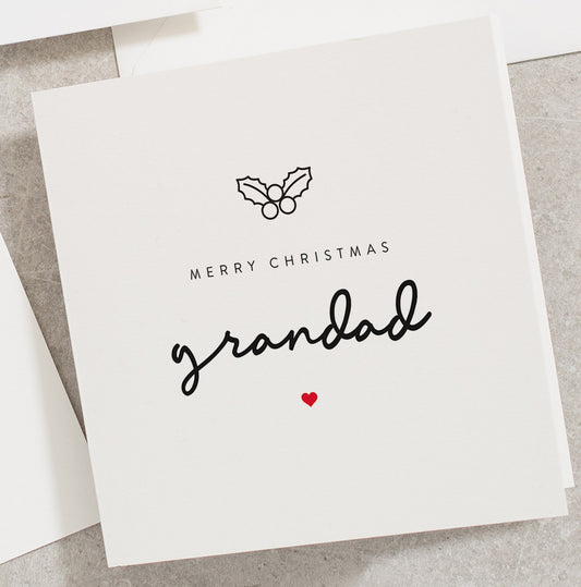 Christmas Card For Grandad, Merry Christmas Grandad, Grandad Christmas Card, Family Christmas Card, For Grandad CC058