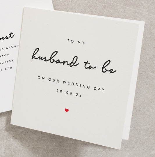 Husband To Be Wedding Day Card, Wedding Day Card For Husband To Be, Wedding Gift Card, Congratulations Wedding Day Card WD022