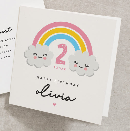 Happy 2nd Birthday Card, Personalisation 2nd Birthday Card For Daughter, Niece 2nd Birthday Card, Second Granddaughter Birthday Card BC942