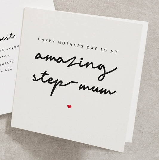 Step Mum Card Mothers Day, Happy Mothers Day To My Amazing Step-Mum, Mothers Day Card For Step-Mum, Step Mothers Day Card MD069