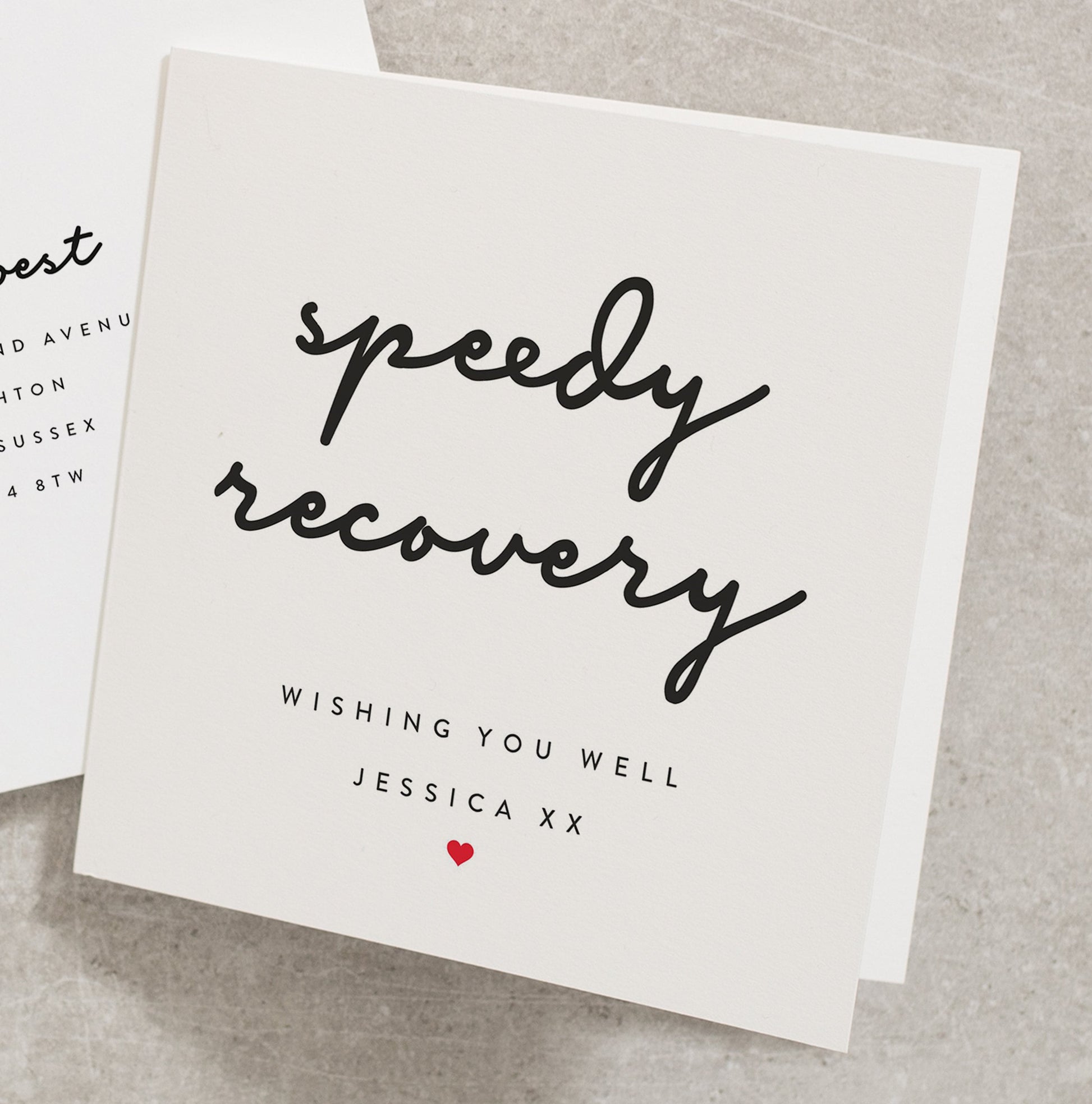 Speedy Recovery Get Well Soon Card, Personalised Recovery Get Well Soon Card, Wishing You A Fast Recovery Get Well Soon Card GW011