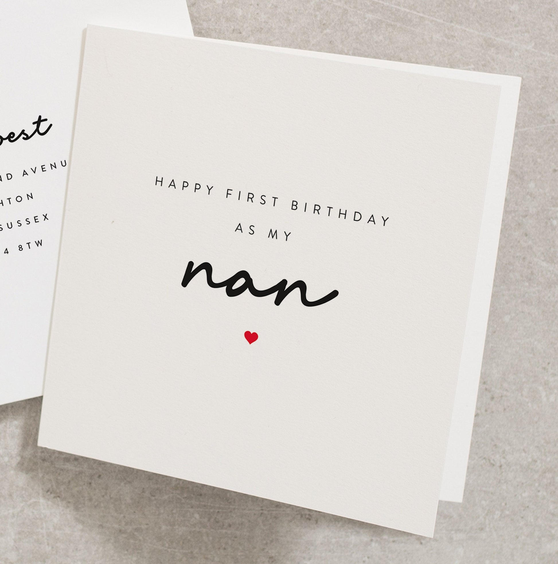 Nan First Birthday, Happy First Birthday As My Nan, First Birthday Nanny Card, Baby To Nan Birthday Gift, 1st Birthday Nan BC211