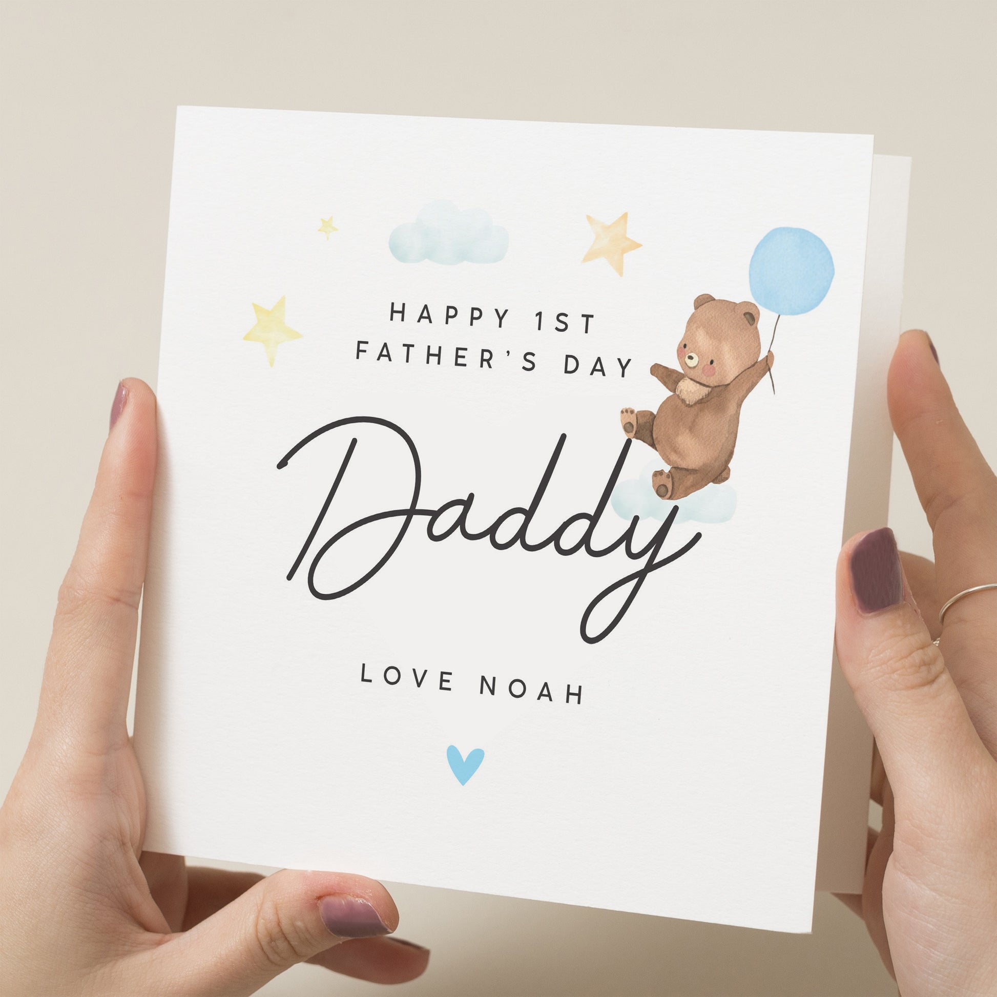 1st Fathers Day Card, Personalised First Father&#39;s Day As My Dad Card, Baby First Fathers Day Card, First Fathers Day Gift, For Dad