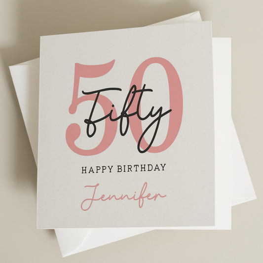 50th Birthday Card For Mum, Grandma 50th Birthday Card, Personalised 50th Birthday Card For Auntie, 50th Birthday Gift For Her, Fiftieth