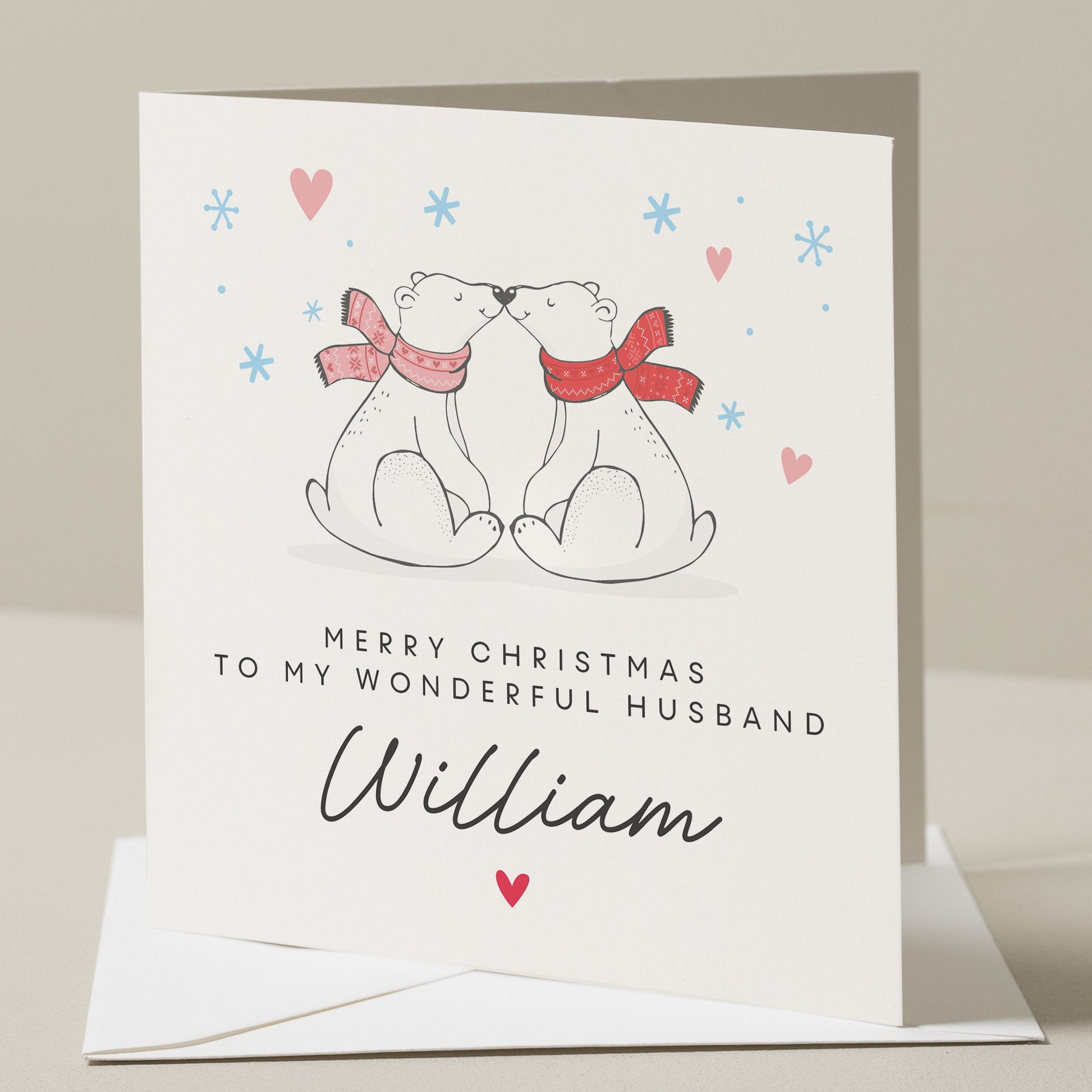 Husband Christmas Card, Personalised Christmas Card, To My Husband on Christmas, Romantic Hubby Christmas Card, Christmas Card For Him