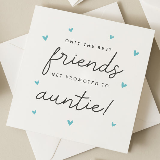 Pregnancy Reveal Card For Best Friend, Bestie Pregnancy Announcement Card, Promoted to Auntie, Surprise Baby Announcement Card