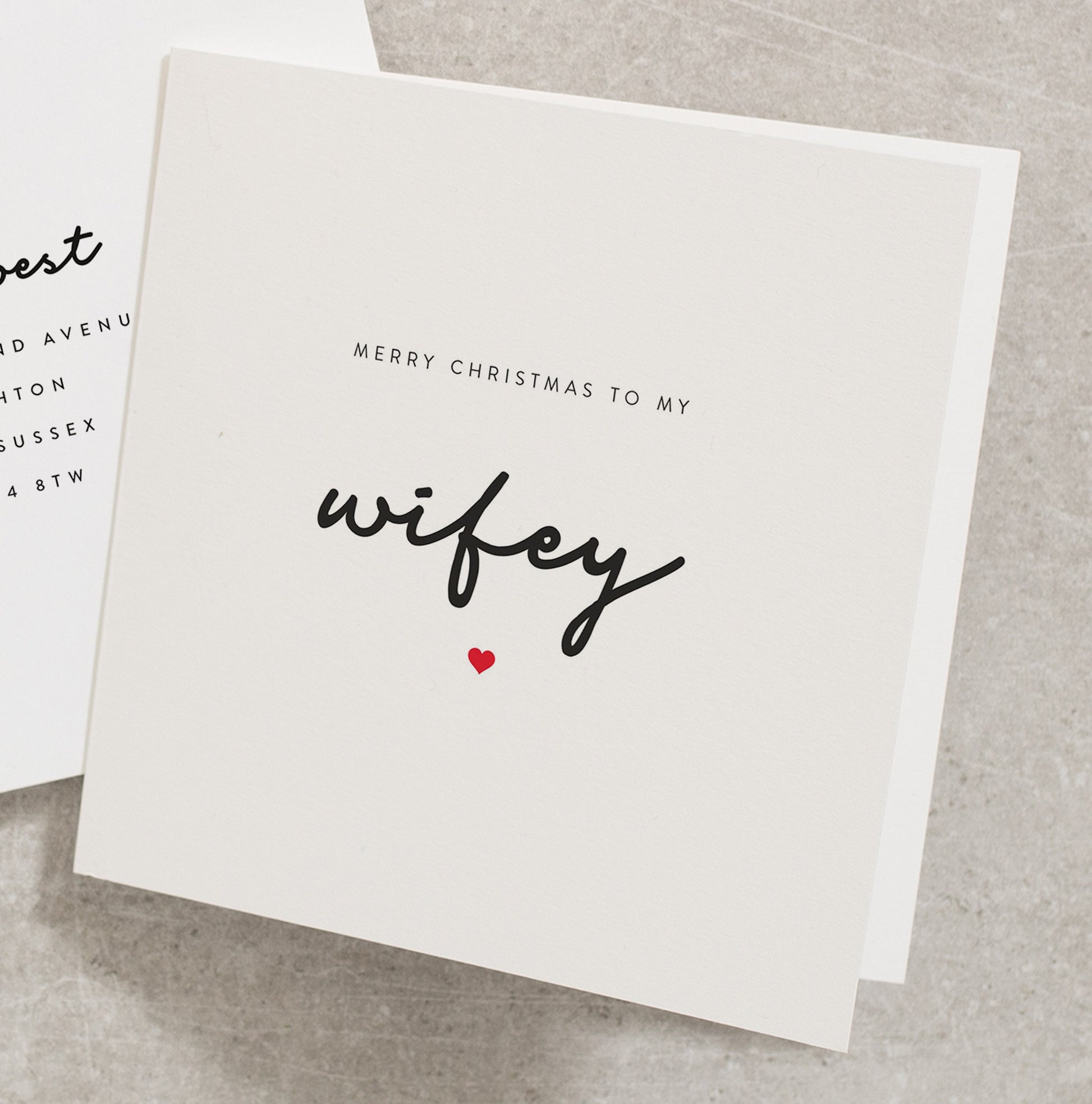 Merry Christmas To My Wifey, Romantic Christmas Card For Wife, Cute Christmas Card For Her, Partner, Married Couple CC592