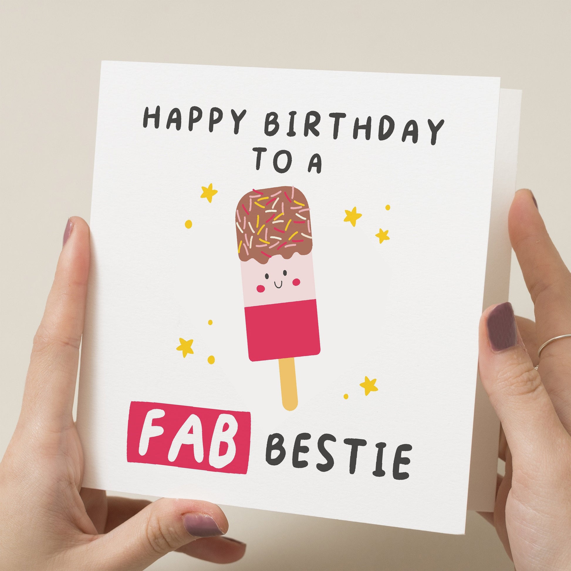 Bestie Birthday Card, Happy Birthday Bestie Card, Fab Birthday Gift For Her, Birthday Card For Bestie, Gift For Her, Best Friend, Bestie