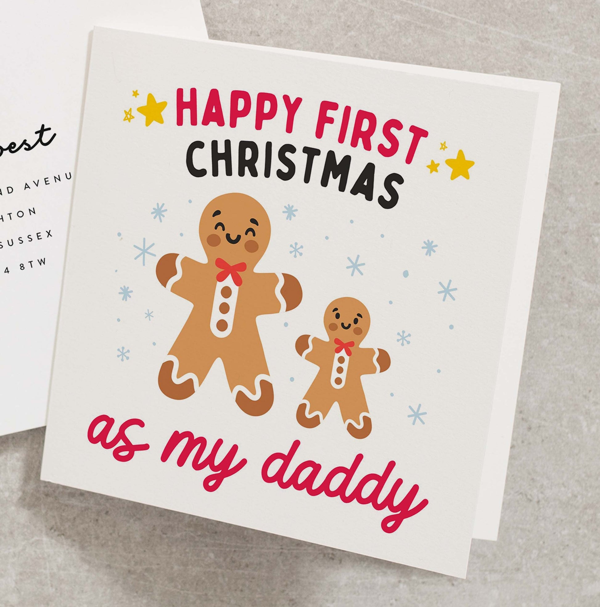 Happy First Christmas As my Daddy Card, Daddy First Christmas Card, Cute First Christmas Card, First Christmas Card For Daddy CC855