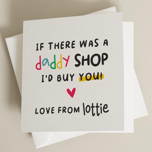 Happy Fathers Day Card, Personalised Fathers Day Gift For Daddy, Best Dad Card, Fathers Day Card From Child, Cute Fathers Day Card