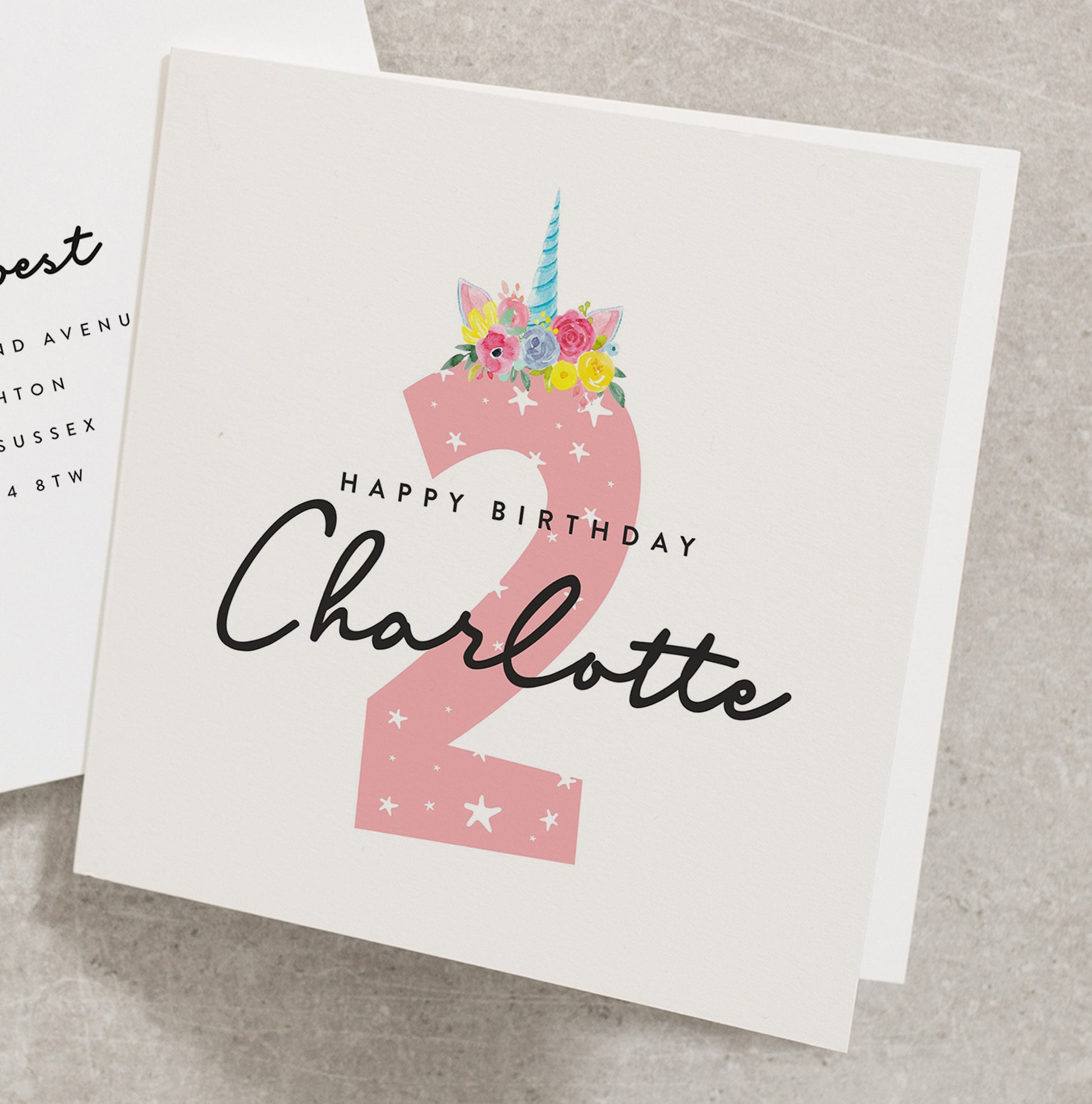 Happy Birthday Card With Personalisation For Daughter, 2nd Birthday Card For Niece, Granddaughter 2nd Birthday Card BC947