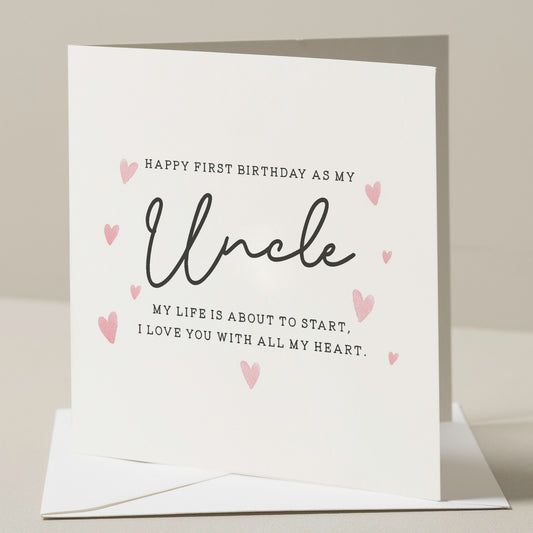 Happy Birthday Uncle Card, Personalised First Birthday As My Uncle, Uncle Birthday Card, Birthday Gift For Him, Birthday Gift For Uncle