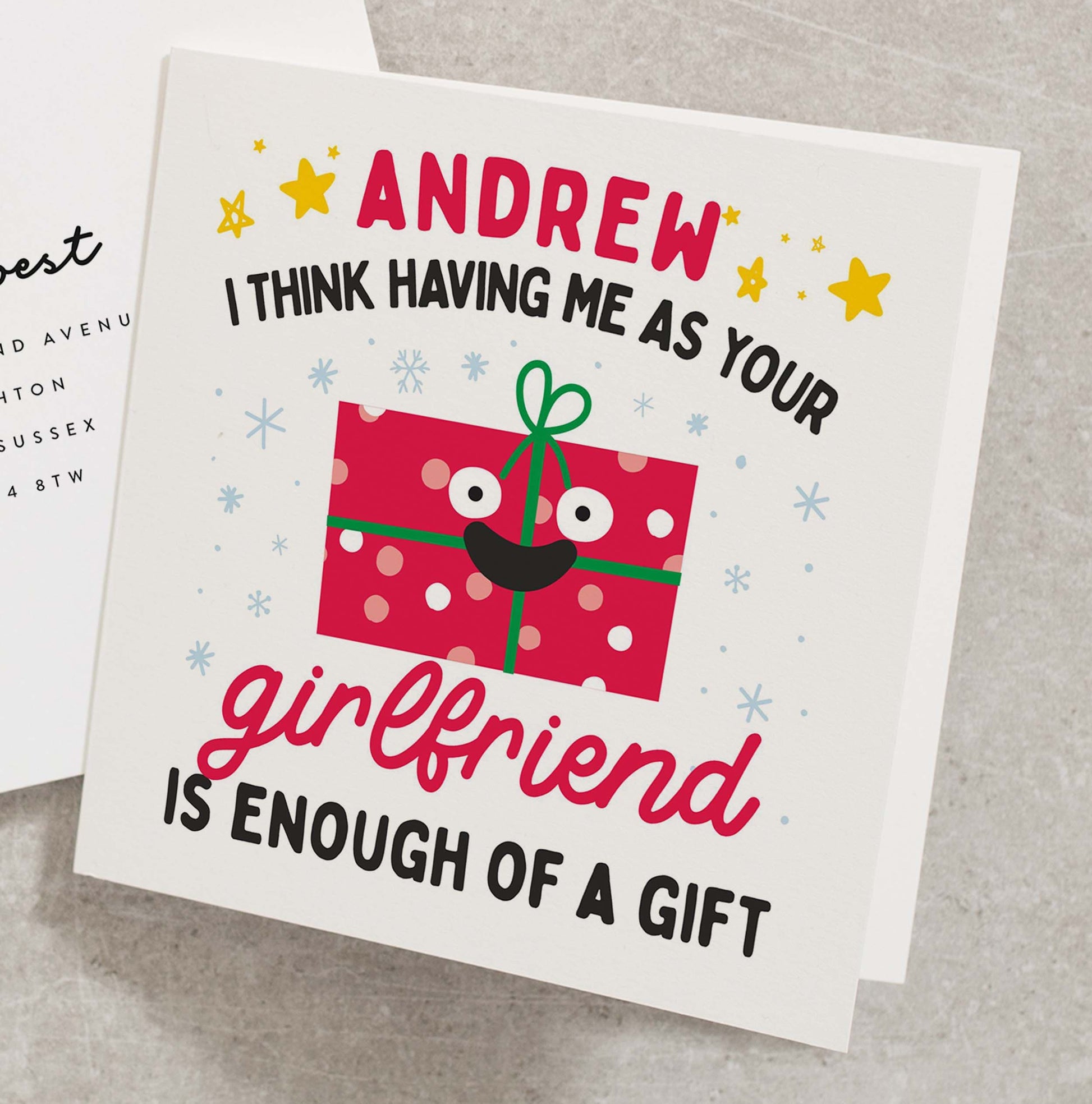 Boyfriend Christmas Card, Christmas Card For Boyfriend, Funny Christmas Card, Boyfriend Christmas Gift, Funny Holidays Card CC821