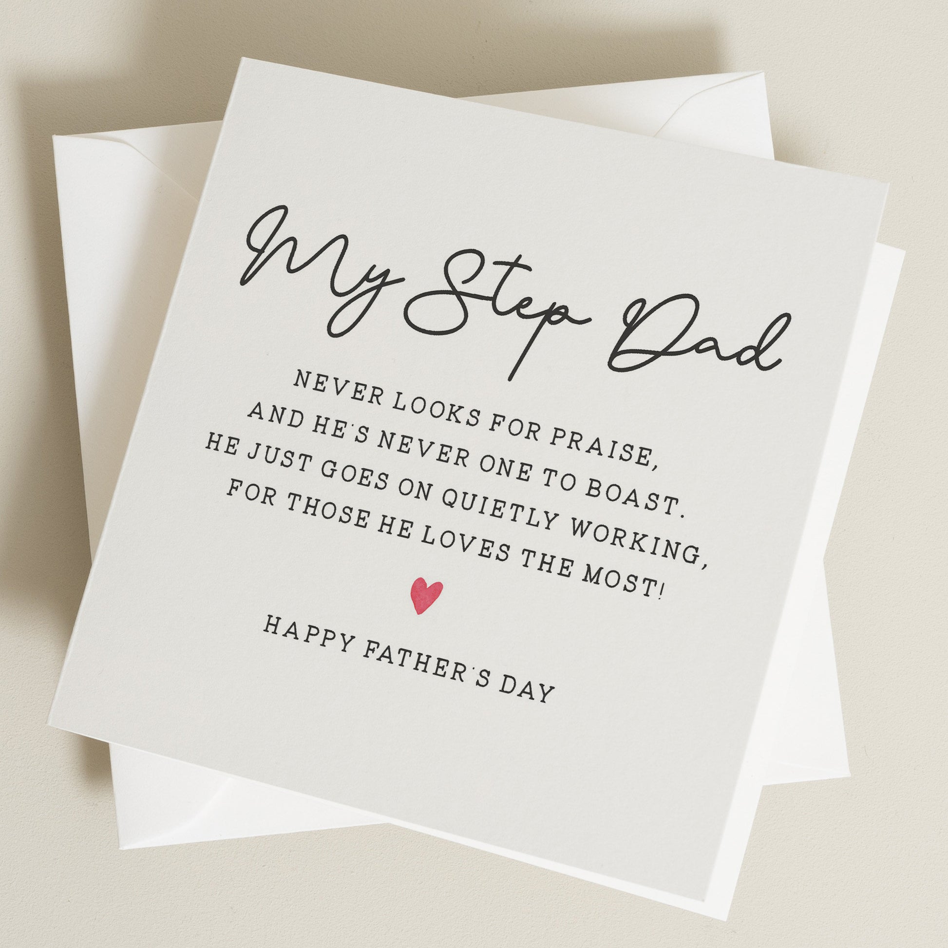 Poem Fathers Day Card, Step Dad Poem Card, Cute Fathers Day Card For Him, Step Son Fathers Day Card, Fathers Day Gift From Step Daughter