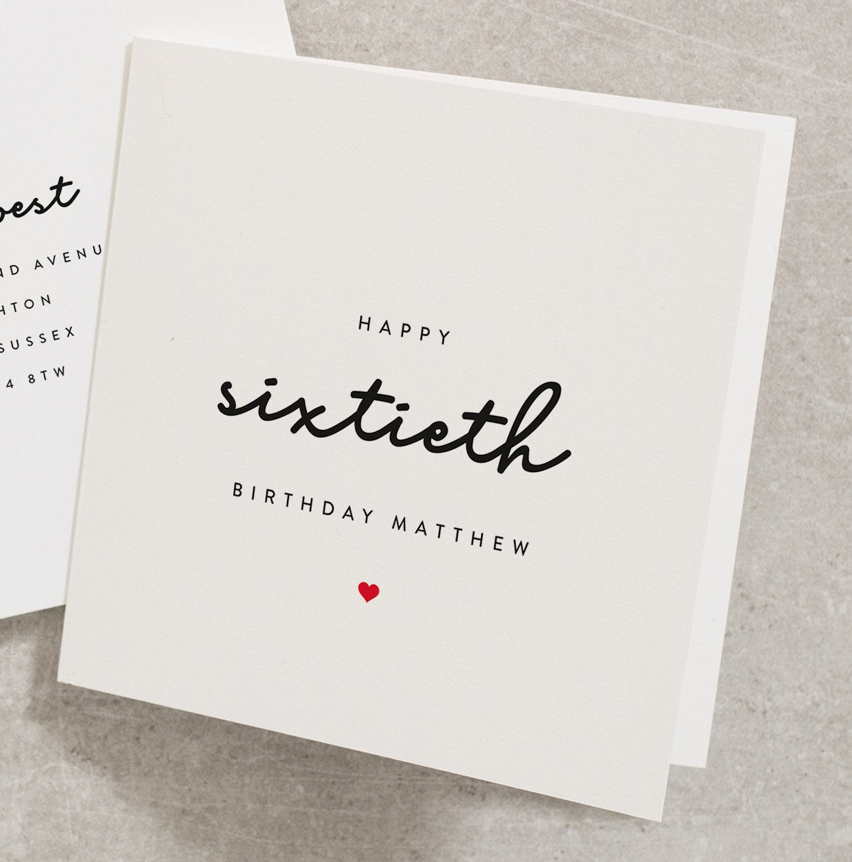 Happy Sixtieth Birthday, Any Name, Personalised Birthday Card, 60, 70, 80, Sixtieth, Sixty, 60th, For Him, For Her, Dad, Mum, Simple BC631