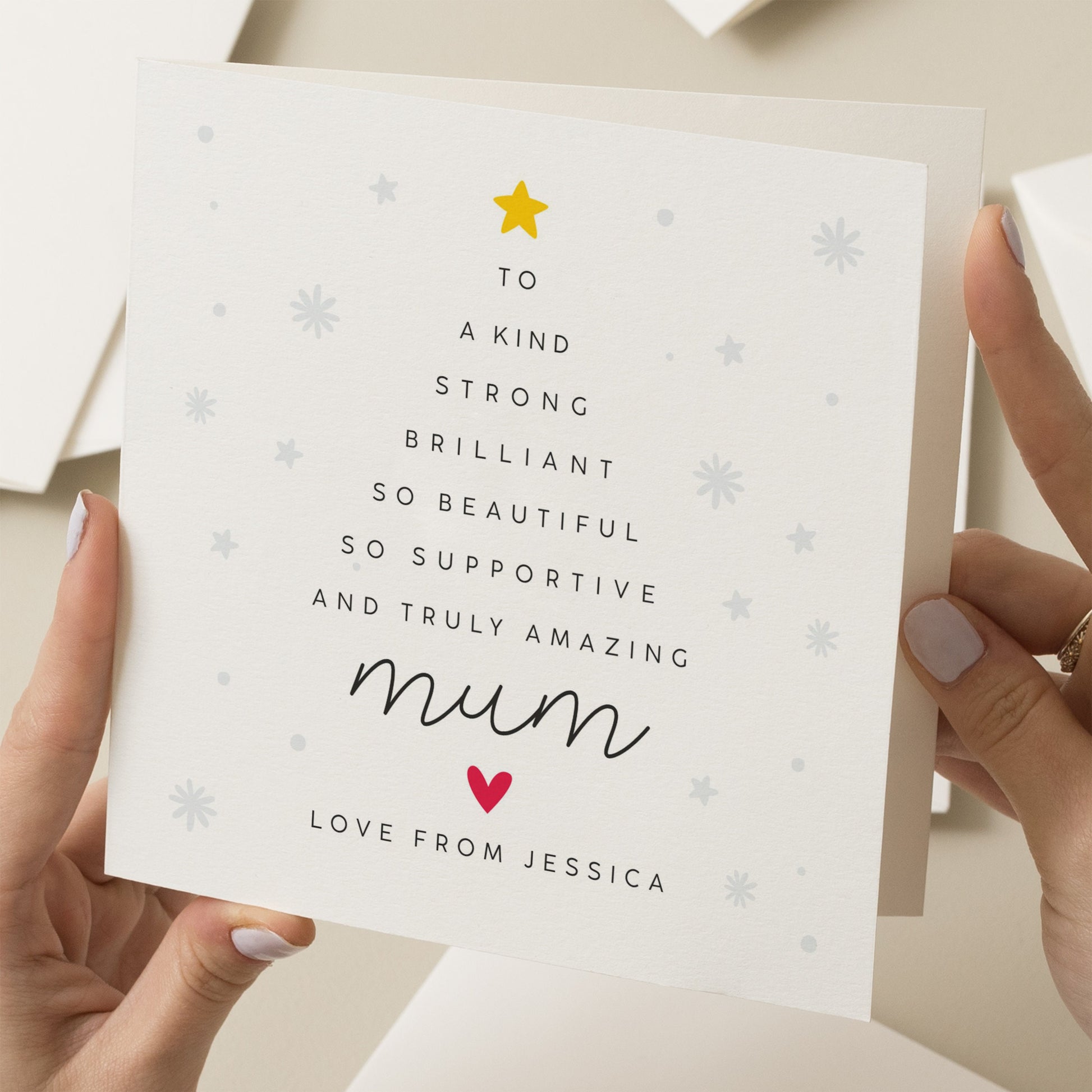 Merry Christmas Card For Mum, Mum Poem Christmas Card, Christmas Card Mum, Mummy Christmas Card, Cute Mum Christmas Card, Mother, Mom